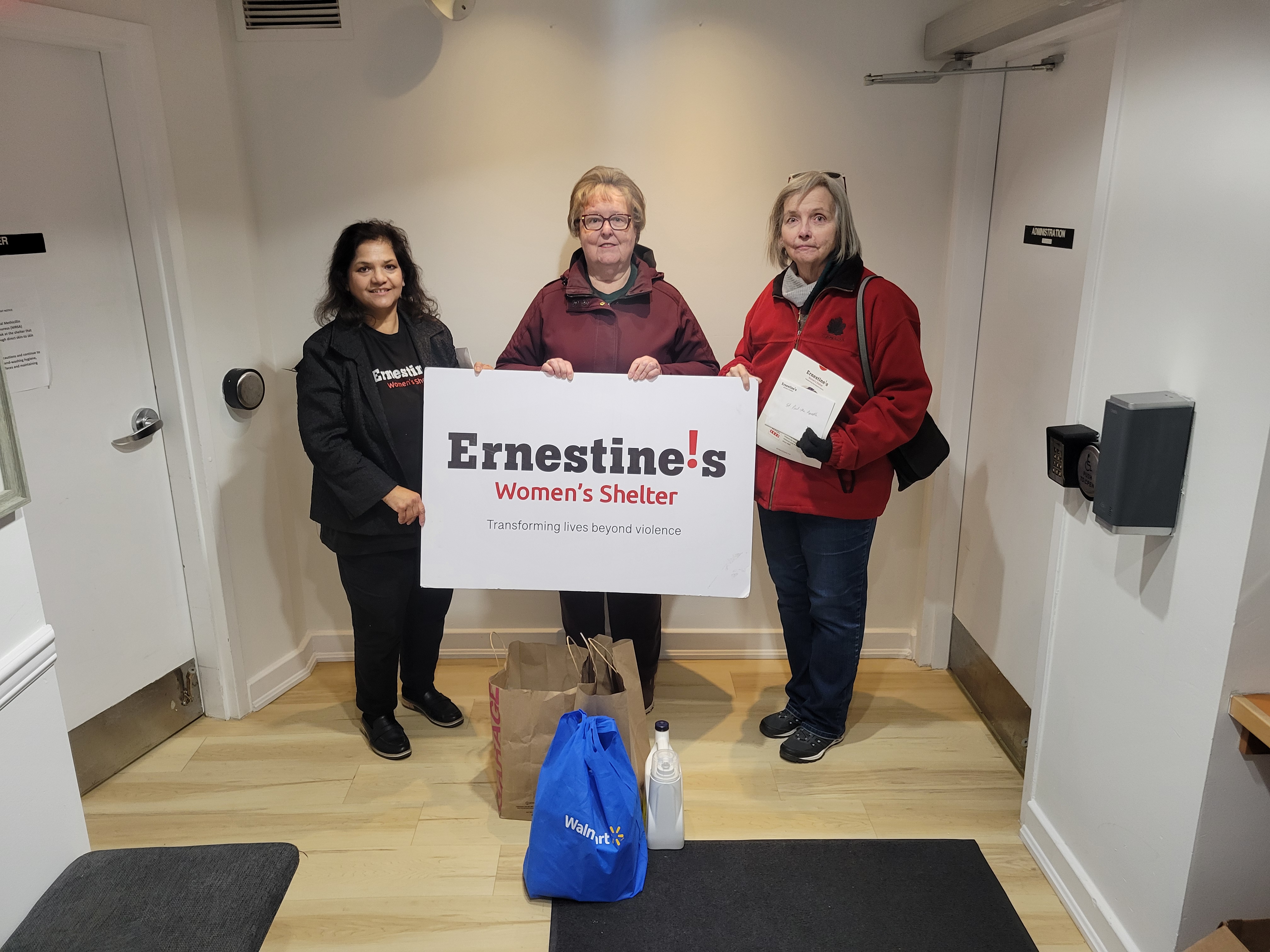 Helping our community partner Ernestine’s Women’s Shelter support their residents with toiletries and gift cards for Easter.